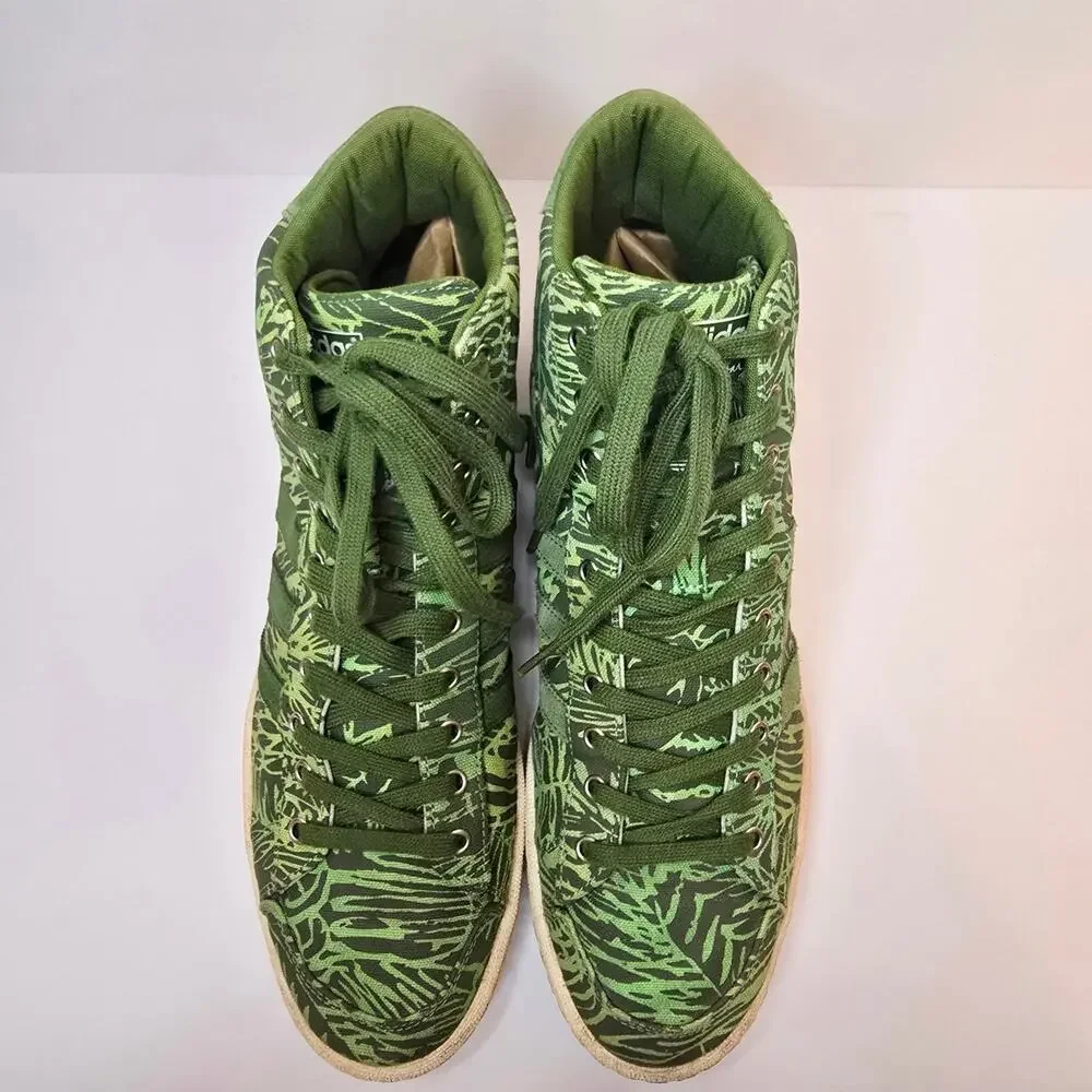 Adidas Jabbar Mid Top Sneakers Men's Size 12 Green Jungle Print D67390 - Picture 9 of 12